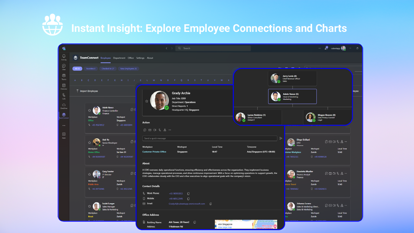 screenshot of Employee Directory TeamConnect